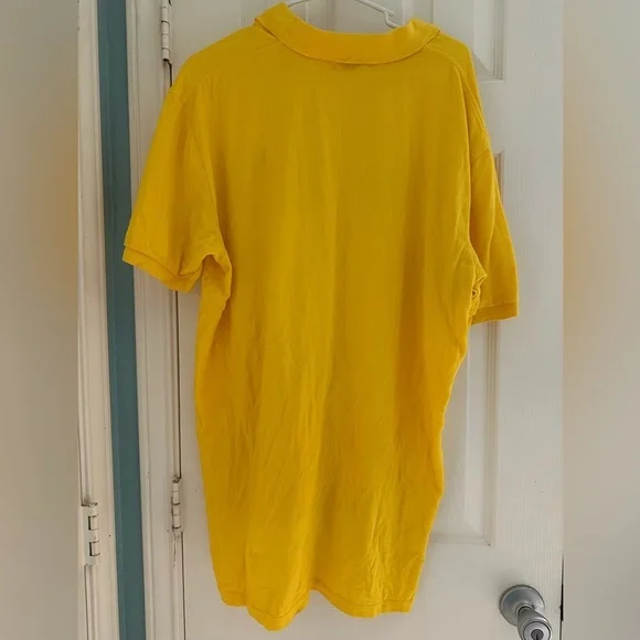 Polo Ralph Lauren Vintage Yellow Polo Blue pony XL Made in USA - Picture 4 of 4
